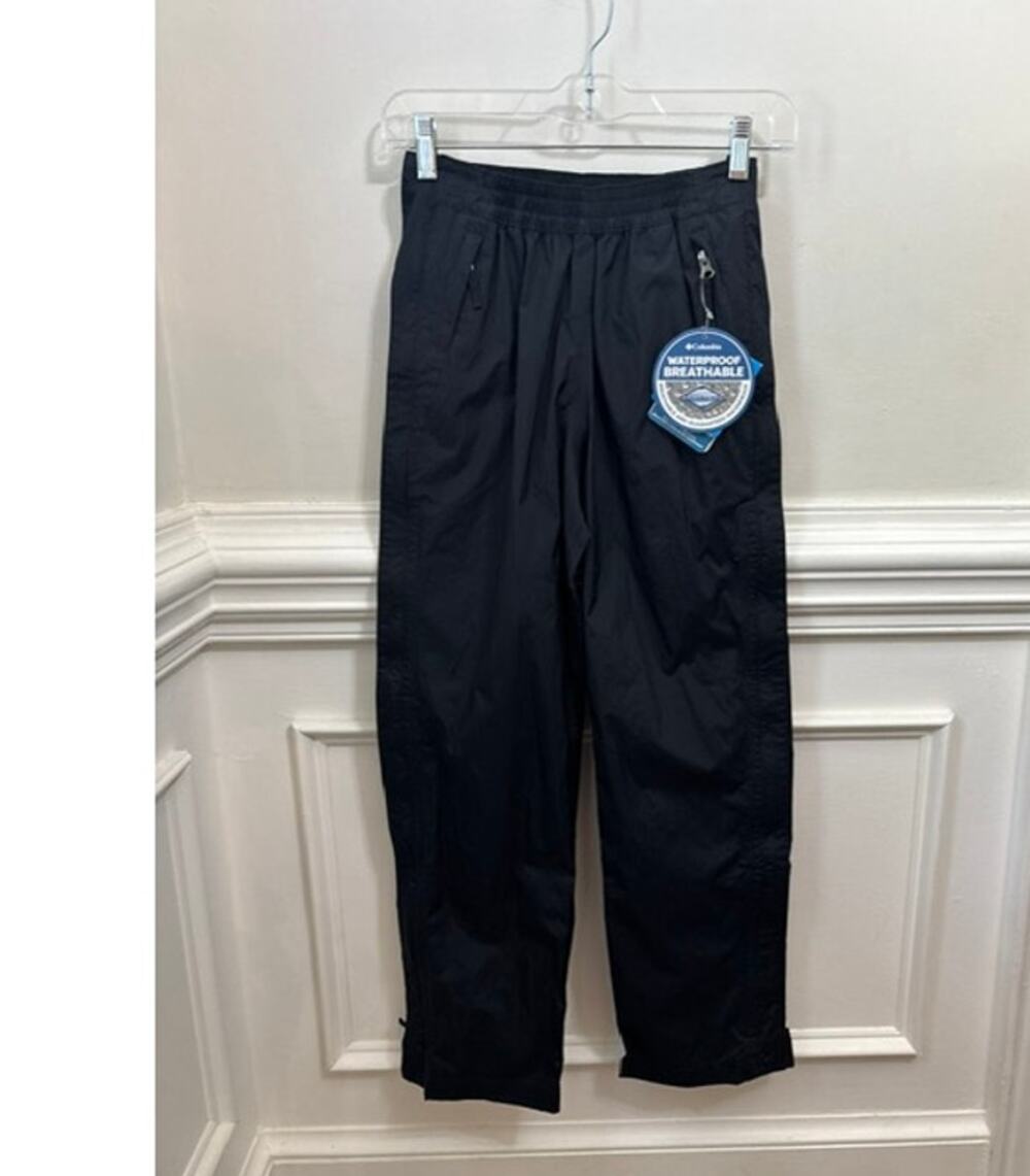 Columbia Omni-Tech Rain Pants Youth Medium Black Waterproof NWT